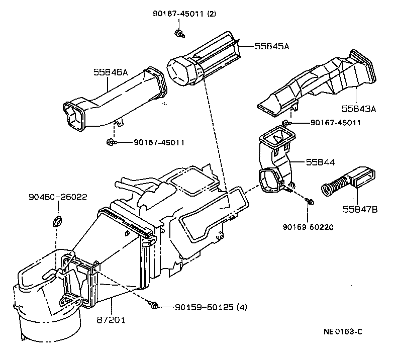 55843-12170 DUCT, HEATER TO REGISTER, NO.1 product image