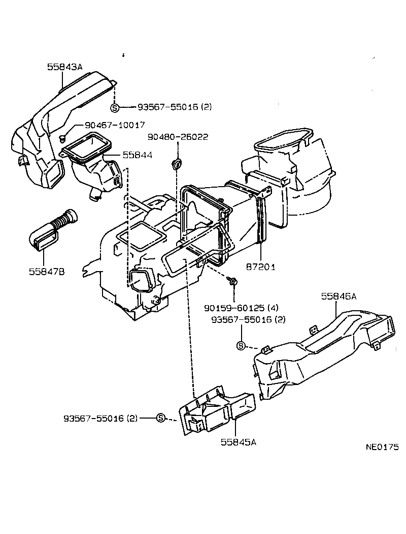55846-12130 DUCT, HEATER TO REGISTER, NO.4 product image