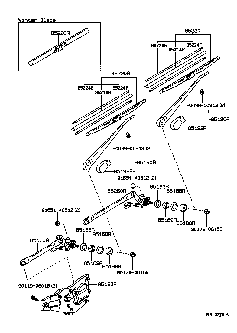 85242-31010 BLADE ASSY, REAR WIPER product image