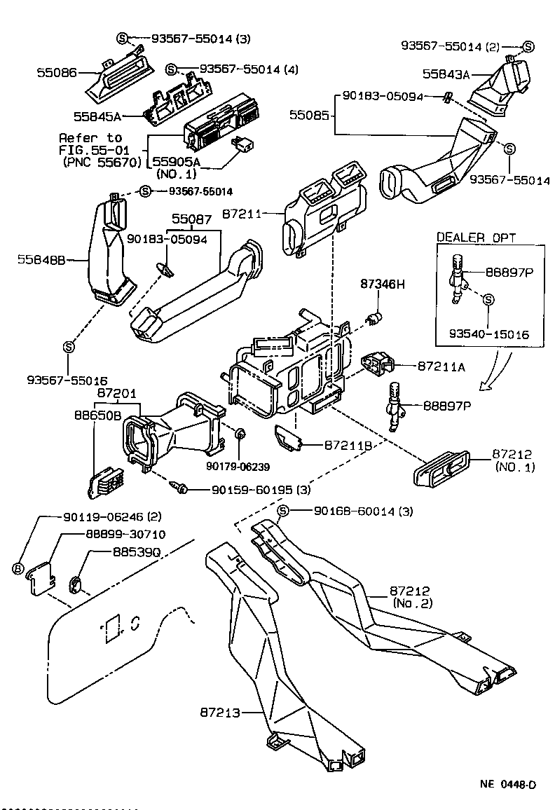 55845-30140 DUCT, HEATER TO REGISTER, NO.3 product image