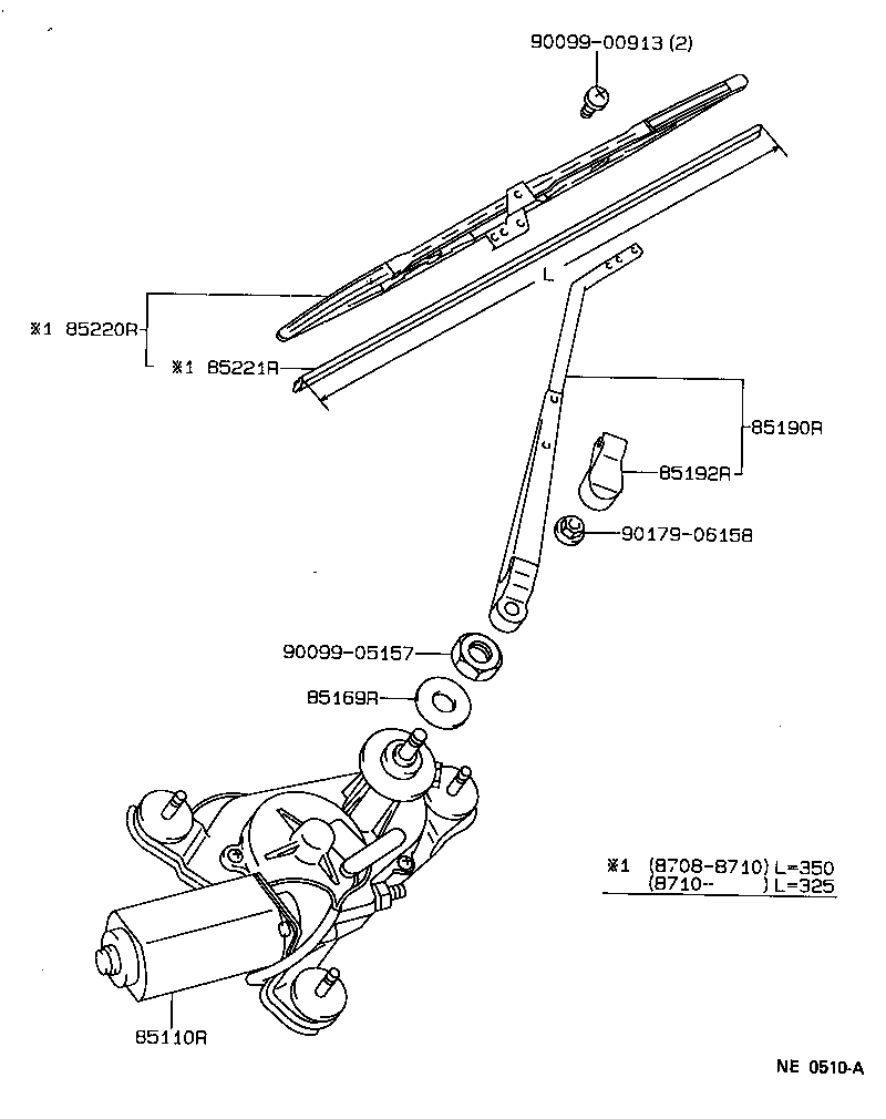 85192-12850 COVER, REAR WIPER ARM product image