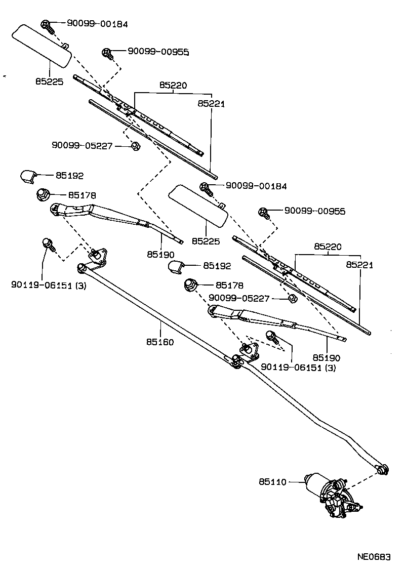 85160-20380 LINK ASSY, WINDSHIELD WIPER product image