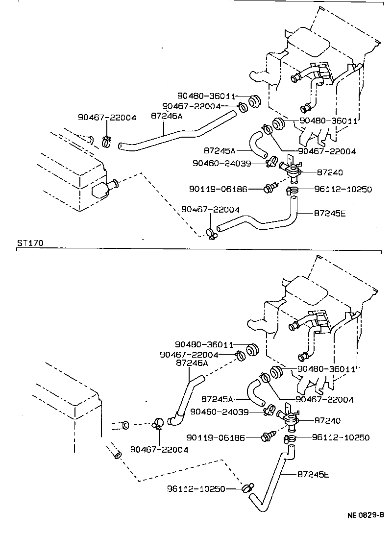 87245-2B280 HOSE, HEATER WATER, INLET E product image