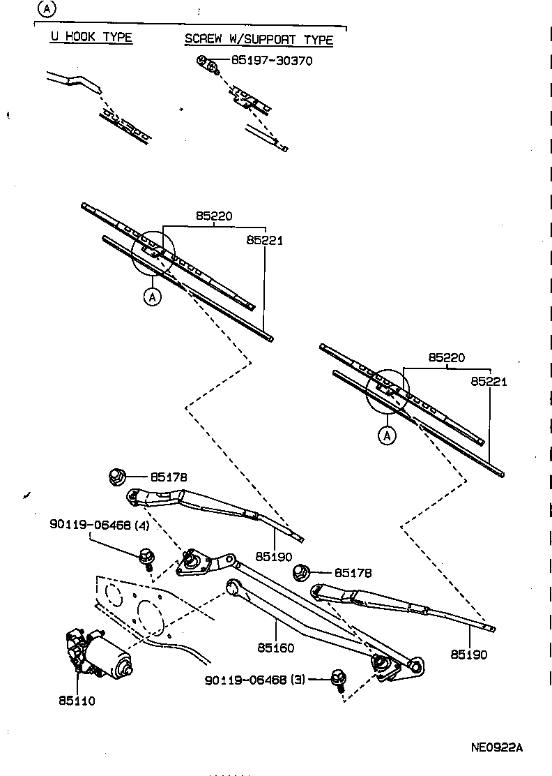 85160-22440 LINK ASSY, WINDSHIELD WIPER product image
