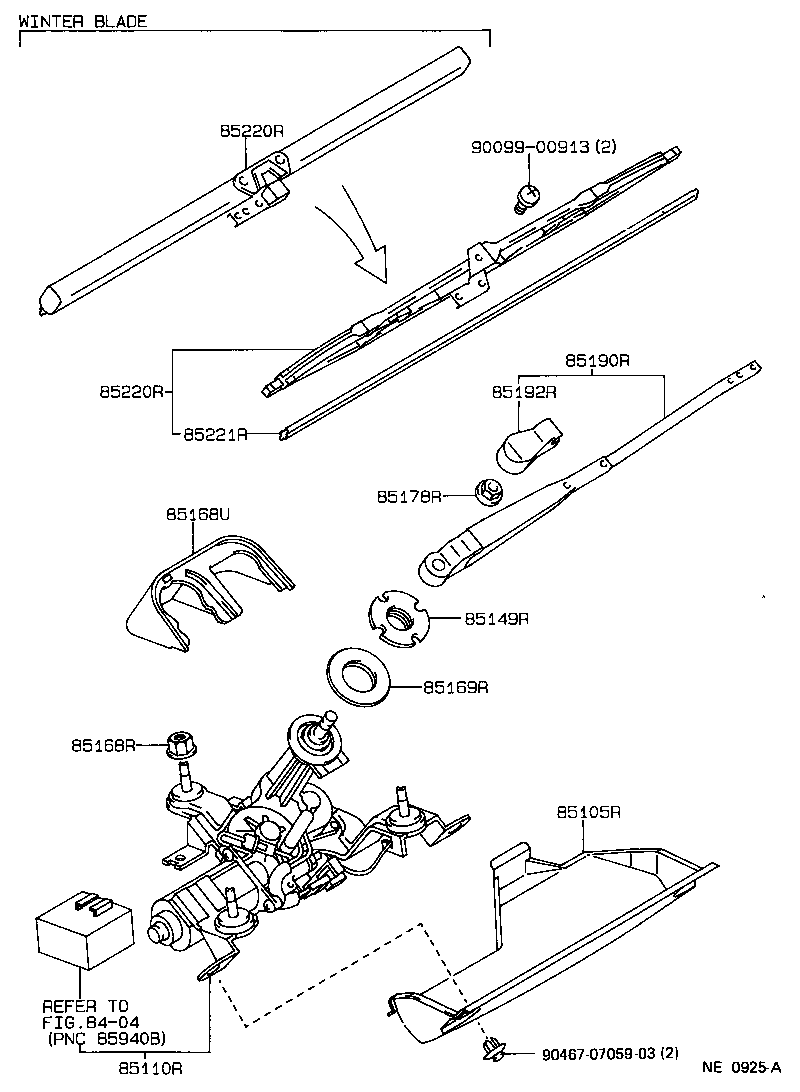 85110-22480 MOTOR ASSY, REAR WIPER product image