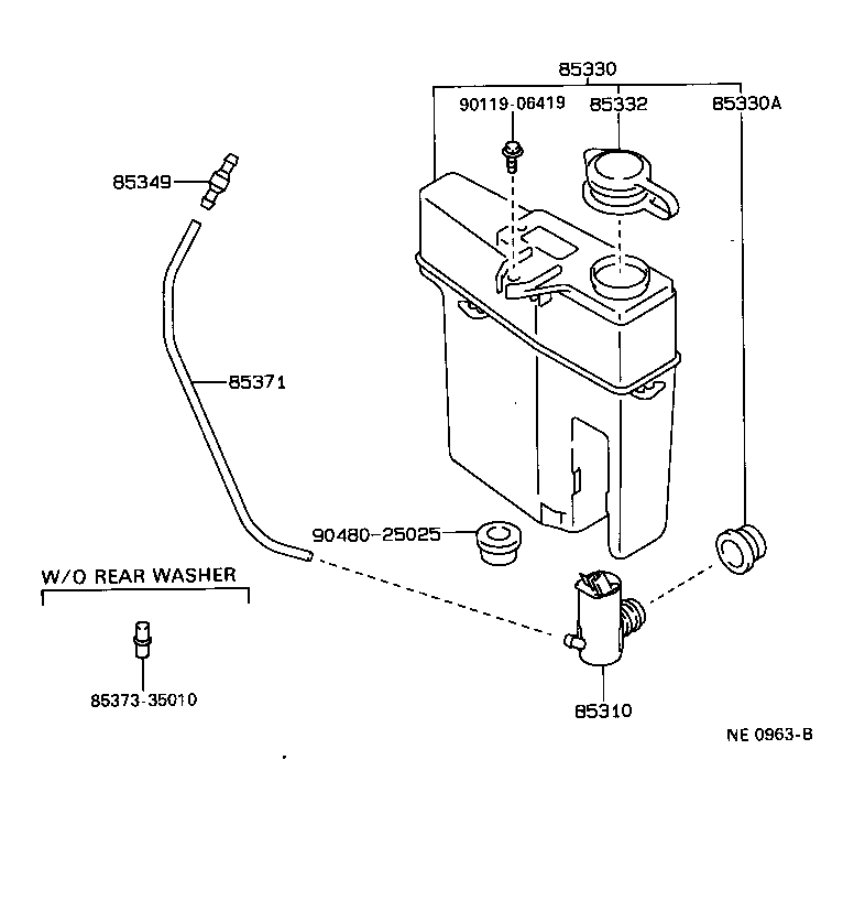 85331-89141 JAR ASSY, WINDSHIELD WASHER product image