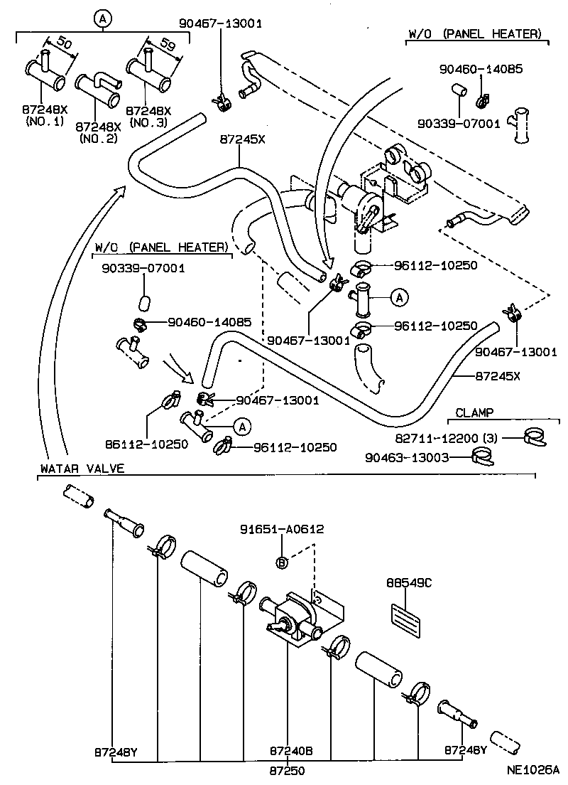 87245-2A040 HOSE, HEATER WATER, OUTLET E product image