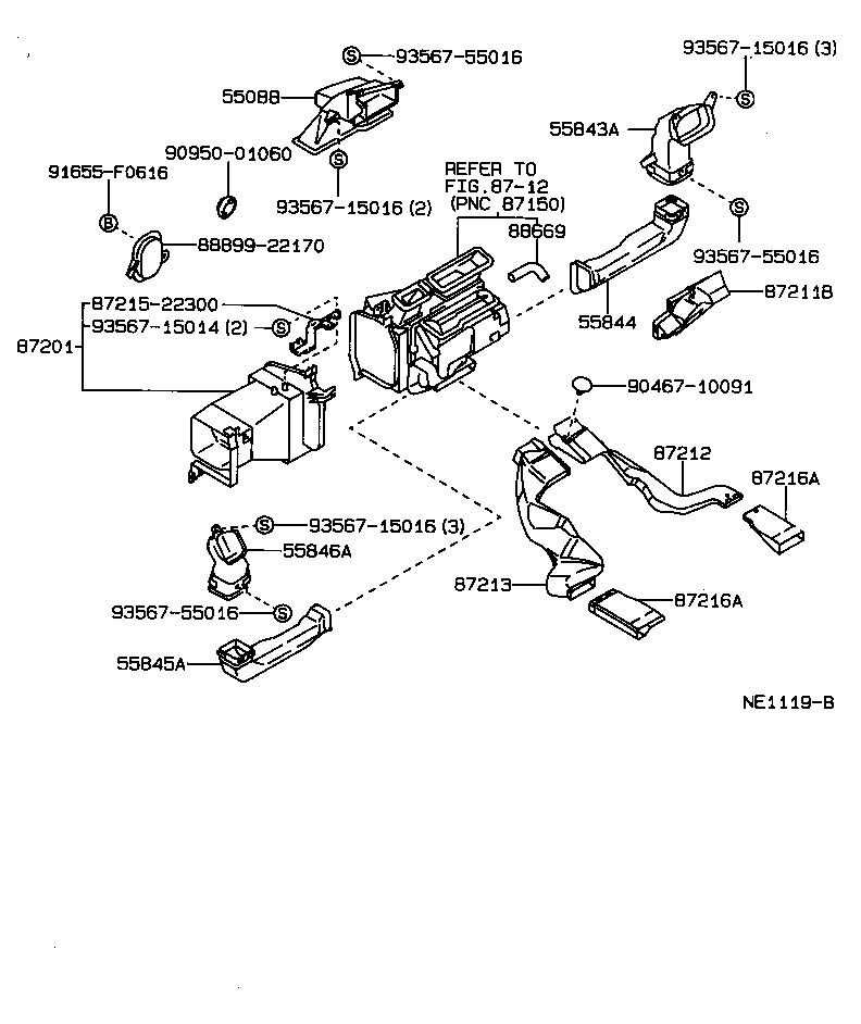 55843-22110 DUCT, HEATER TO REGISTER, NO.1 product image