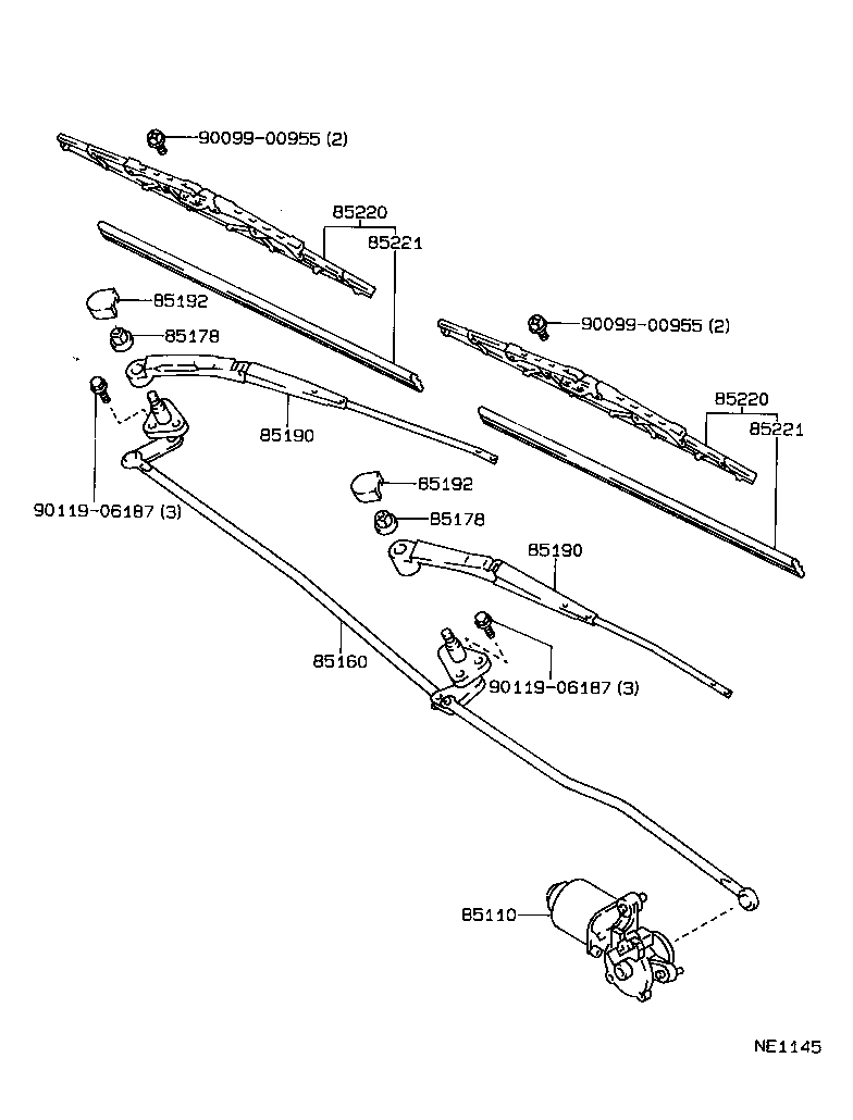 85110-12622 MOTOR ASSY, WINDSHIELD WIPER product image