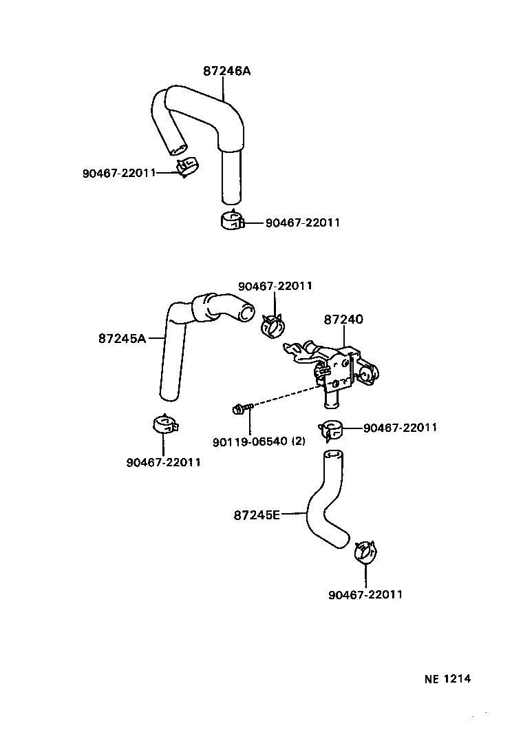 87246-30320 HOSE, HEATER WATER product image