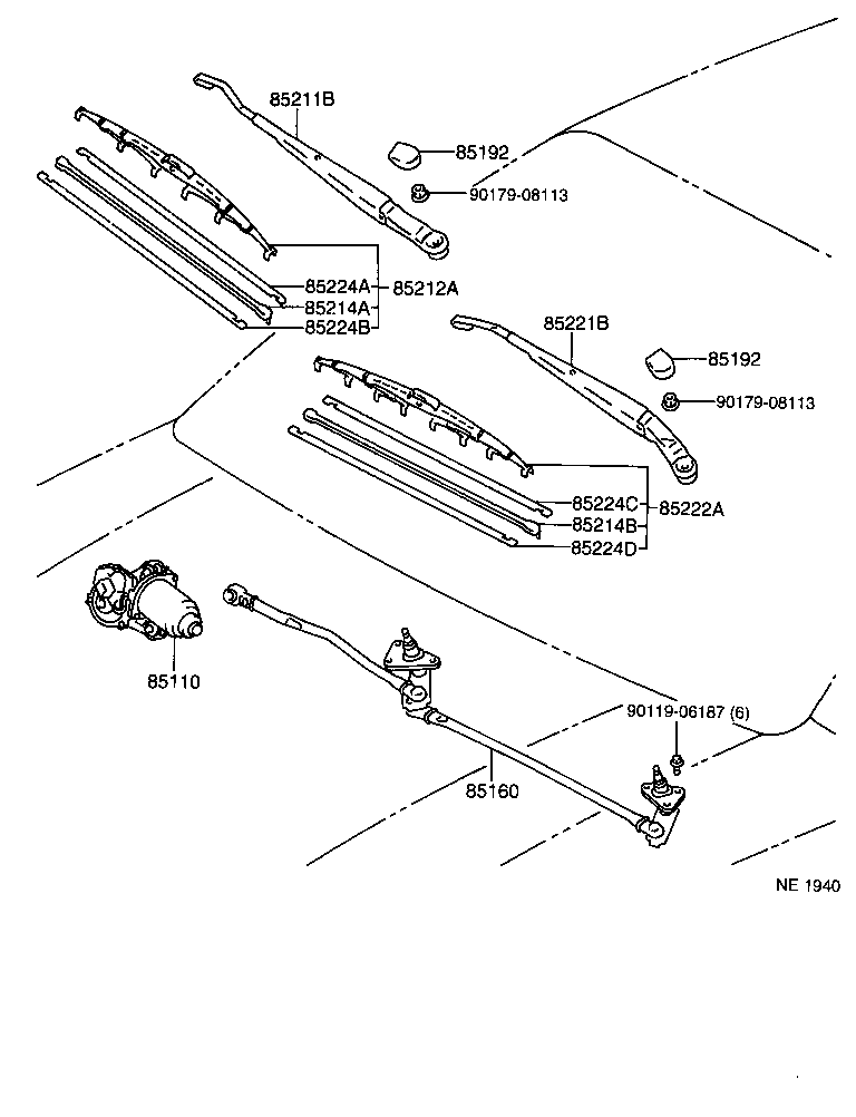 85214-10110 RUBBER, WIPER, LH product image