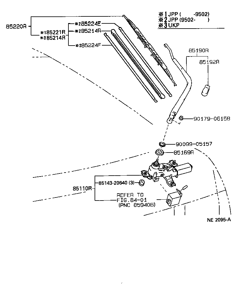 85130-21020 MOTOR ASSY, REAR WIPER product image