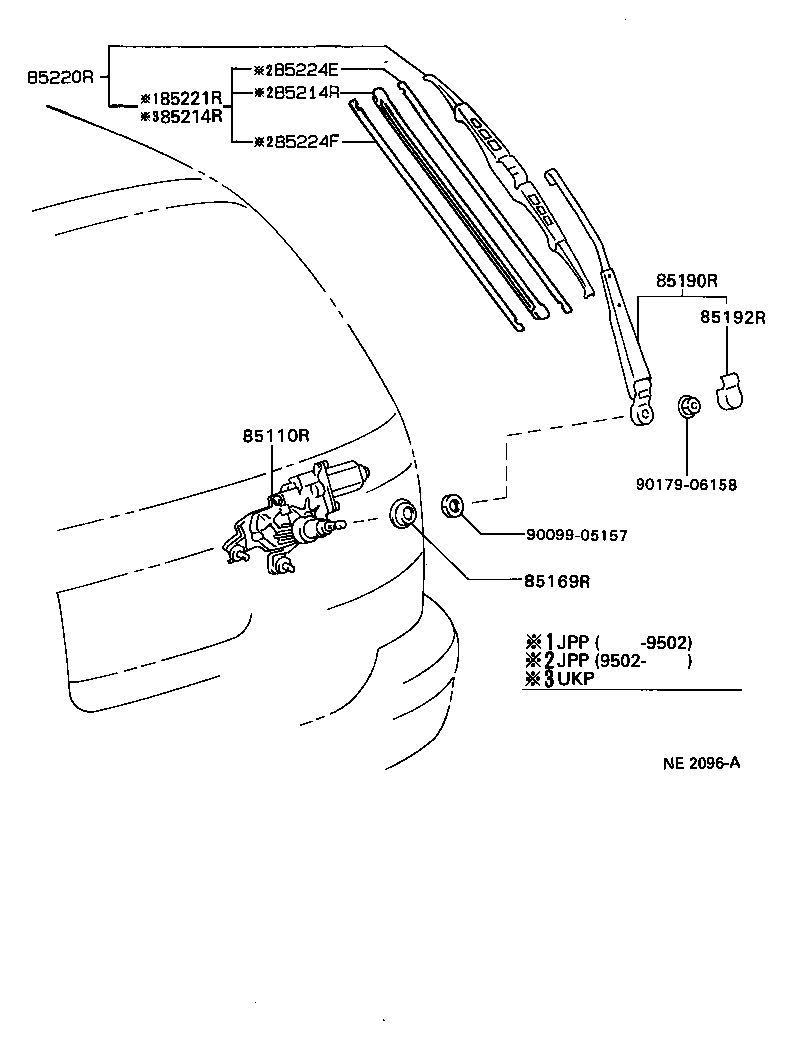 85224-60070 PLATE, REAR WIPER RUBBER BACKING, NO.1 product image