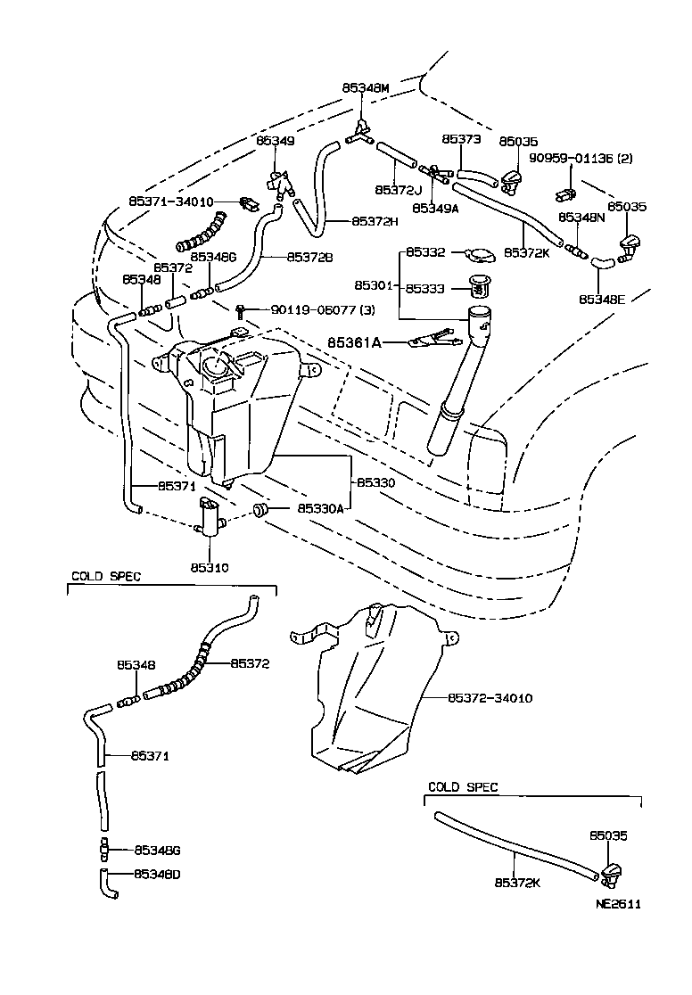 85315-34050 JAR ASSY, WINDSHIELD WASHER product image