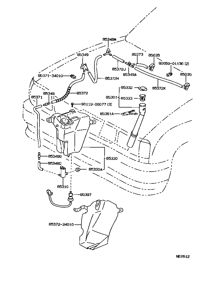 85315-34050 JAR ASSY, WINDSHIELD WASHER product image