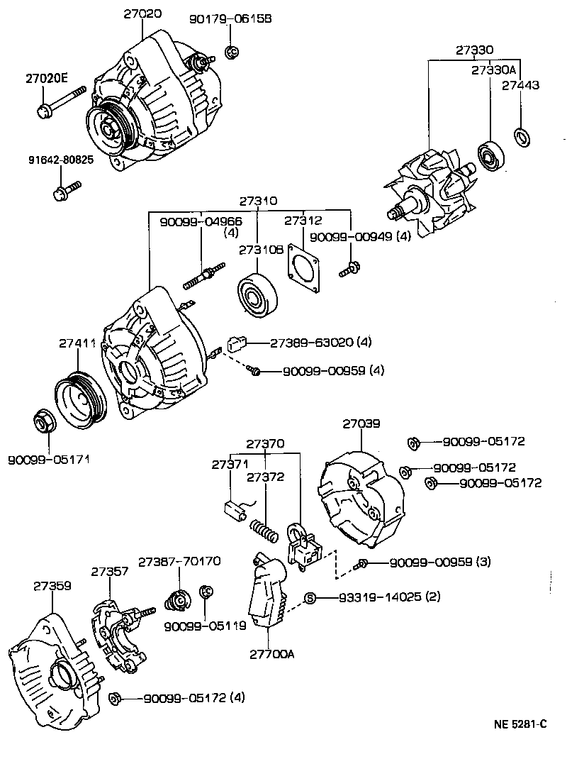 90105-10101 BOLT(FOR ALTERNATOR) product image